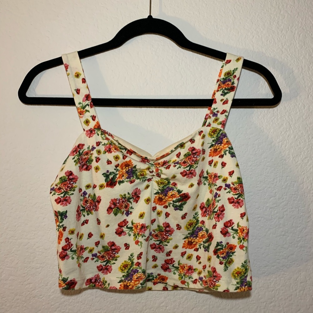 Floral Crop Tank Top